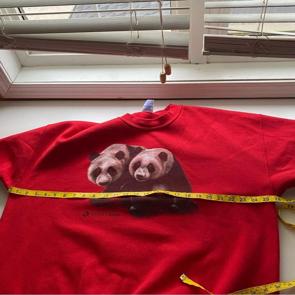 Gilden Toronto Zoo Panda Sweatshirt Adult XL Red Fandom Kawaii Animal Print - Picture 11 of 15